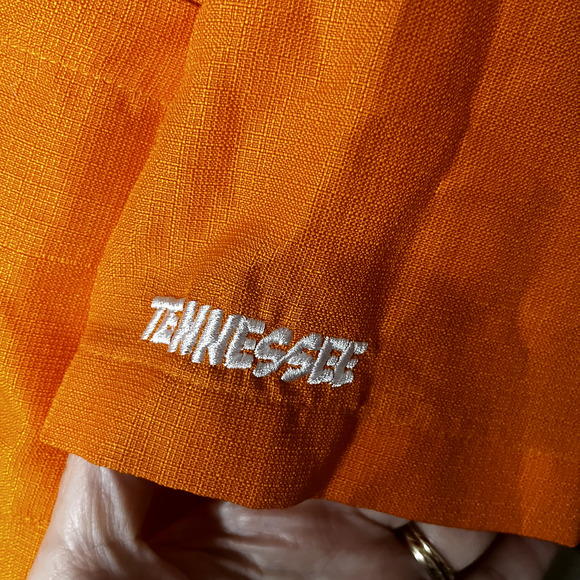 Maui Trading Co Hawaiian shirt Mens L Orange Univ. of Tennesee button up - Picture 5 of 6